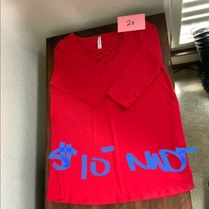 Zenana Premium Criss Crossed long top